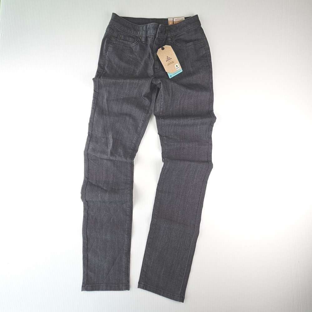 Prana Kayla High Rise Skinny Jeans Womens 4 Regular Gray Denim 1953371 New $99
